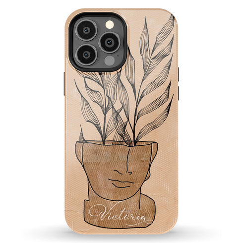 Abstract Flowers Custom Name iPhone Case